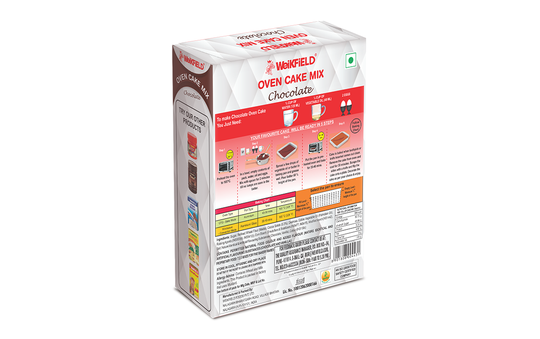 Weikfield Oven Cake MIx Chocolate   Box  285 grams